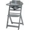 Image de Chaise Haute Bébé En Bois Avec Tablette Timba Warm Gray