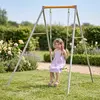 Image de Portique Balançoire Métal 1 Enfant Hauteur 1.90 M Avec Siège Sécurisé Gris