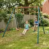 Image de Portique Métal 2,20 M Axion Teo - 4 Enfants Bleu/corail