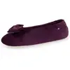Image de Chaussons Ballerines Ultra Confortables, Semelle En Cuir, Détail Grand Noeud Aubergine