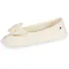 Image de Chaussons Ballerines Ultra Confortables, Semelle En Cuir, Détail Grand Noeud Ivoire