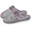 Image de Chaussons Mules Ultra Confortables Et Légers, Mousse À Mémoire De Forme Gris Chiné