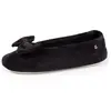 Image de Chaussons Ballerines Ultra Confortables, En Coton Biologique Et Semelle En Cuir, Détail Grand Noeud Noir