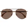 Image de Lunettes De Soleilforme Pilote Enfant 10 À 12 Ans, Verres Polycarbonates Catégorie 3 Or Rose