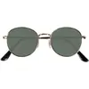 Image de Lunettes De Soleilforme Ronde, 10 À 12 Ans, Branches Métal, Verres Polycarbonates Catégorie 3 Doré