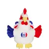Image de Peluche Coq Bleu, Blanc, Rouge Fff Football - 25 Cm Bleu