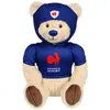 Image de Peluche Ours Fédération Française De Rugby (ffr) - Peluche Officielle Sous Licence - 24 Cm Assis Beige