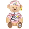 Image de Peluche Officielle Ours Tour De France - 60 Cm Maillot Et Casquette Grimpeur À Pois Rouge