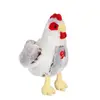 Image de Peluche - Poule Flammée Sonore Marron Et Blanche En Peluche - 22 Cm Marron