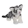 Image de Peluche - Fauve Allongé 30 Cm - Tigre Blanc Blanc
