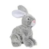 Image de Peluche - Peluche Lapin Flammé Douceur Gris - 25 Cm Gris
