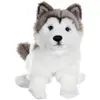 Image de Peluche - Peluche Chiens Réalistes Assis, Husky 25 Cm Noir