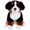 Image de Peluche - Chien Réaliste Assis, Bouvier Bernois 25 Cm Blanc