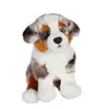Image de Peluche - Chiens Réalistes Assis, Berger Australien 25 Cm Blanc