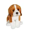 Image de Peluche - Peluche Chiens Réalistes Assis, Beagle 25 Cm Marron