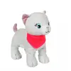 Image de Peluche - Peluche Chien Fun Kitties Sonore, Gris Foulard Rose - 17 Cm Rose