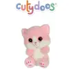 Image de Peluche - Peluche Chat Pinky Cutydoos Rose Poudré   13 Cm Blanc