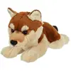 Image de Peluche Loup Allongé Marron & Beige - 25 Cm Blanc
