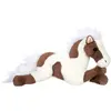 Image de Peluche Cheval Allongé - Marron Foncé Et Blanc - 40 Cm Blanc