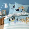 Image de Parure De Lit Imprimée 100% Coton, Bluey Together Bleu