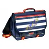Image de Cartable Berenice 38 Cm À Rabat Et Poche Zippée, 2 Compartiments Bleu