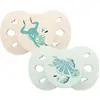 Image de Sucette Anatomique Animaux - 0-6 Mois - Lot De 2 Vert + Beige