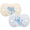 Image de Sucette Anatomique Animaux - 0-6 Mois - Lot De 2 Bleu + Beige
