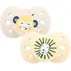 Image de Sucette Anatomique Animaux - 6-18 Mois - Lot De 2 Jaune + Beige