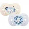 Image de Sucette Anatomique Animaux - 6-18 Mois - Lot De 2 Bleu + Beige