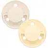 Image de Sucette Ronde - 0-6 Mois - Lot De 2 Jaune + Beige