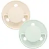 Image de Sucette Ronde - 0-6 Mois - Lot De 2 Vert + Beige