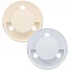 Image de Sucette Ronde - 0-6 Mois - Lot De 2 Bleu + Beige