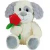 Image de Peluche avec fleur Jemini Valentin Chien Blanc 14x13x25 cm 100866