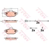 Image de TRW GDB2141 Jeu de plaquettes de frein contact de signal d'usure inclus, avec accessoires