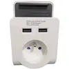 Image de Bloc Voltman 1 Prise + 2 Usb A Blanc