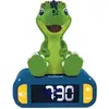 Image de Réveil digital avec veilleuse lumineuse dinosaure en 3d et effets sonores Lexibook Vert TU RL800DINO