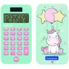 Image de Calculatrice De Poche Licorne Avec Couvercle De Protection, Fonctions Classiques Et Évoluées, À Piles Et Solaire Bleu