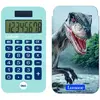 Image de Calculatrice De Poche Dinosaures Avec Couvercle De Protection, Fonctions Classiques Et Évoluées, À Piles Et Solaire Bleu