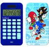 Image de Calculatrice De Poche Sonic Avec Couvercle De Protection, Fonctions Classiques Et Évoluées, À Piles Et Solaire Bleu