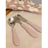 Image de Set 3 couverts d'apprentissage inox rose