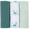 Image de Lot De 3 Langes En Coton Jurassique / Vert