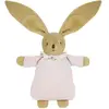 Image de Peluche Hochet Lapin Nid D'ange Marinière (20 Cm) Rose Poudré