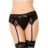 Image de Porte-jarretelles dentelle et string P5123 noir XXL