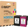 Image de Multipack Cartouches D'encres Electro Depot Compatible Hp H302xl Pack Noir+couleur