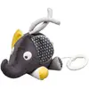 Image de Peluche Mini Musical Eléphant En Velours - Babyfan Gris