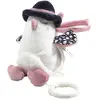 Image de Peluche Mini Musical Oiseau En Velours - Miss Fleur De Lune Blanc