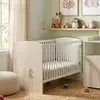 Image de Lit Bébé 120x60 À Barreaux Décor Bois - Lapinou Beige