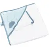 Image de Cape De Bain Et Gant En Coton - Lily Blanc/bleu