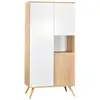 Image de Armoire 3 Portes 1 Niche En Bois - Seventies Blanc/marron