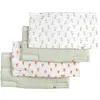 Image de Protections De Barreaux De Lit En Coton Vert Tilleul